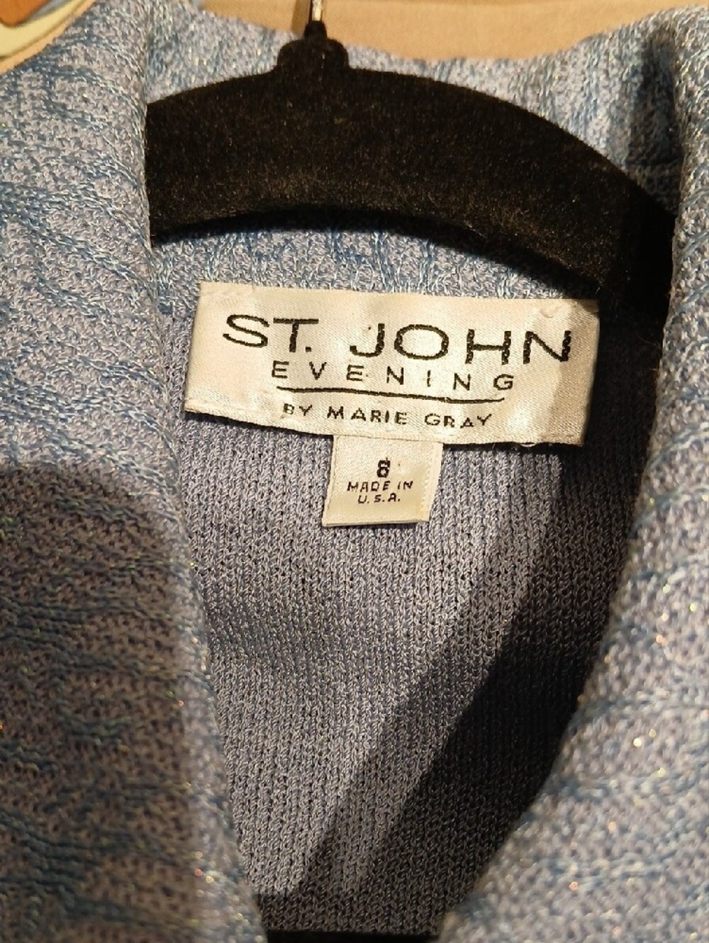 St. John Powder Blue Textured Button Jacket - Picture 3 of 5